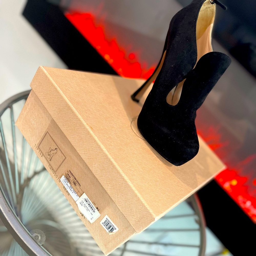Prada Calzature Donna Camoscio Nero Heel